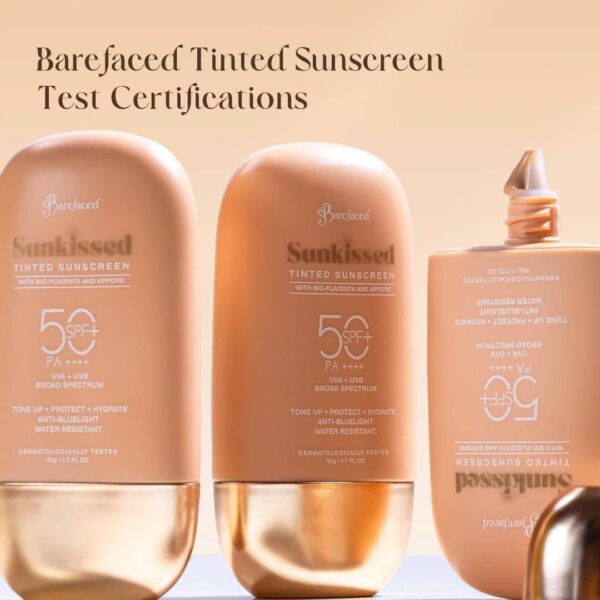 Barefaced Sunkissed TINTED Sunscreen SPF 50 PA++++, 50g - Image 4