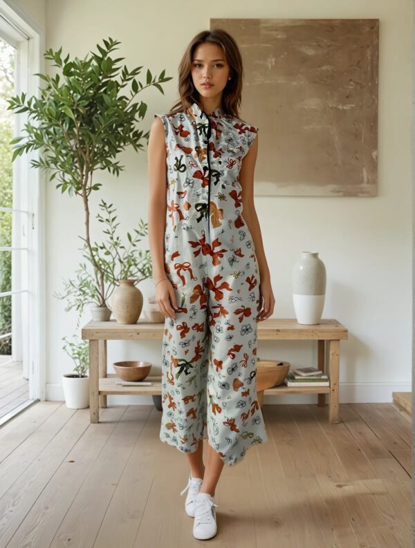 FRANCINE RIBBON MOTIF WHITE LONG PAJAMAS - Image 4