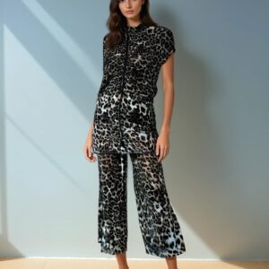 LEOPARD PRINT LONG PAJAMAS
