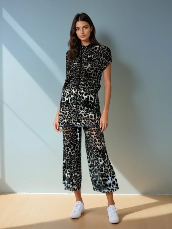 LEOPARD PRINT LONG PAJAMAS